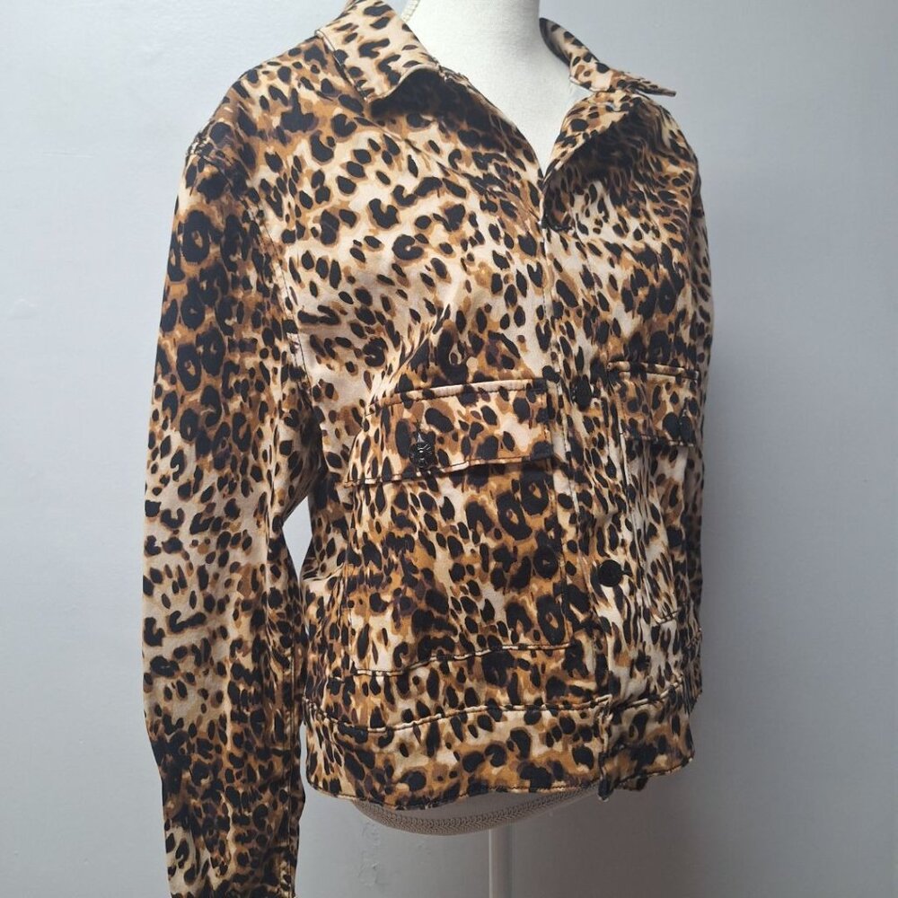 LulaRoe Jacket Button Cheetah Animal Print Cotton Pockets Womens XL Blazer
